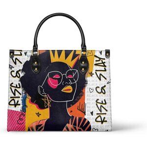 Women's Aina Coconut White Afroyla African Black Premium Top-Grain Leather Bag